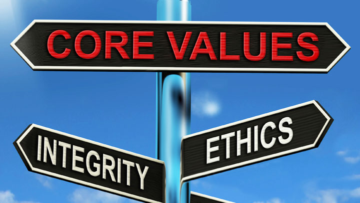 core values sign post