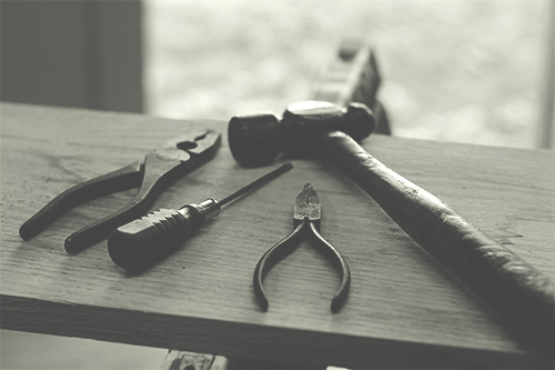 tools on bench