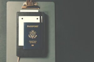 passport and clipboard